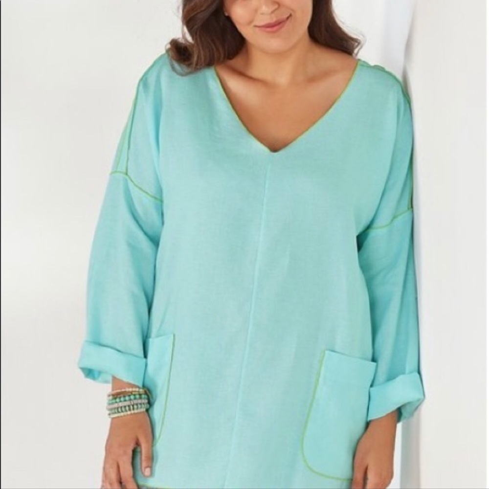 Soft Surroundings Canberra Linen Tunic Sz L